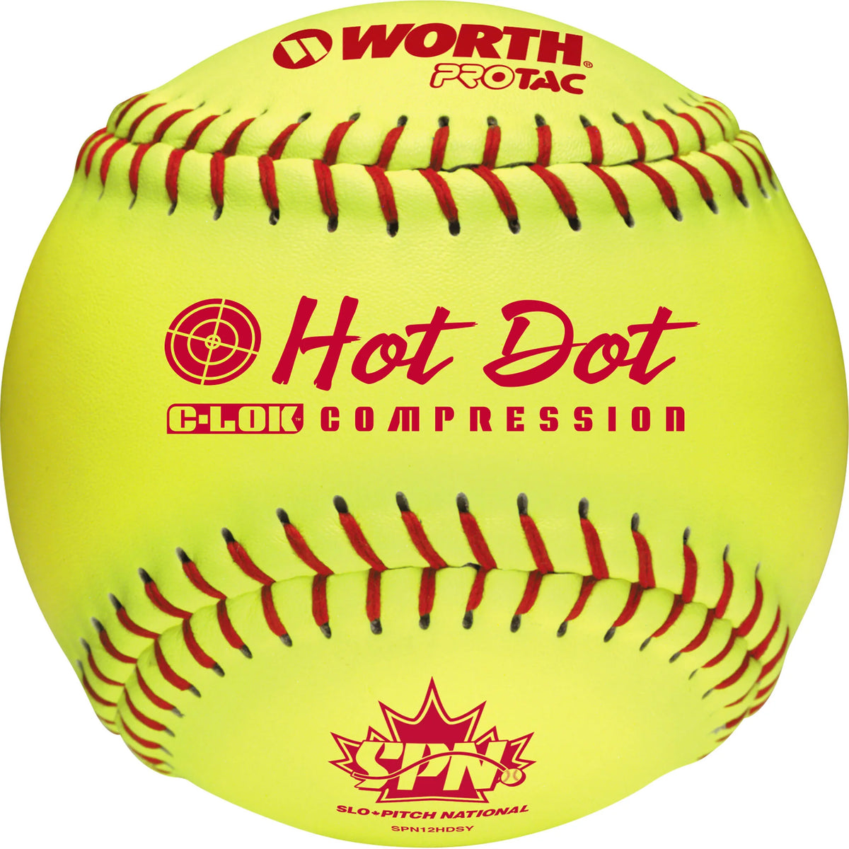 Worth 11" Female Slow-Pitch Hot Dot Softball - Maltby Sports