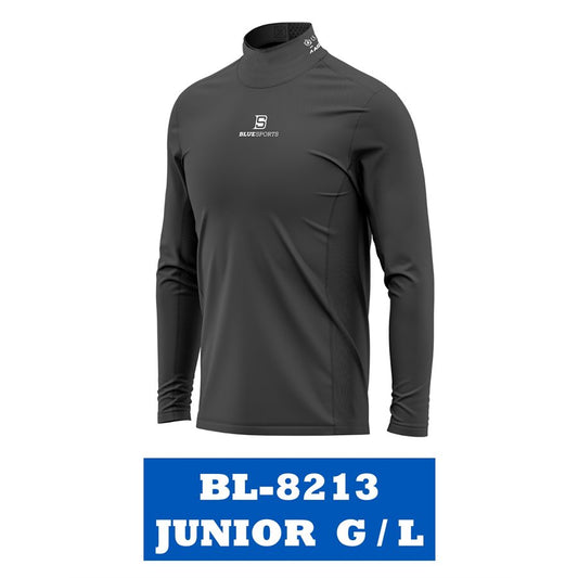 Blue Sports Long Sleeve Shirt with Built-in Neck Guard - Maltby Sports