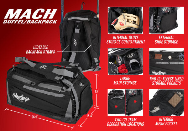 Rawlings Mach Hybrid Backpack Duffle Bag - Maltby Sports