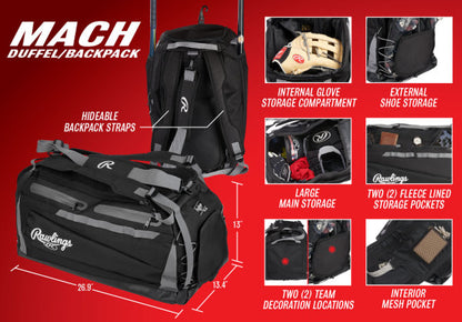 Rawlings Mach Hybrid Backpack Duffle Bag - Maltby Sports