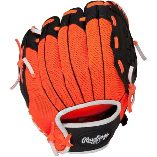 Rawlings Players Black and Orange RHT Youth Baseball Glove - Maltby Sports