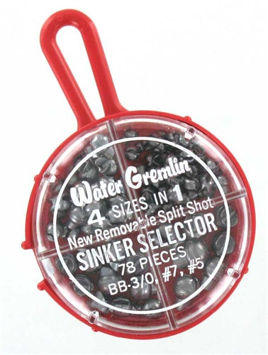 WATER GREMLIN SPLIT SHOT REMOVABLE SINKER SELECTOR    78 pcs - Maltby Sports